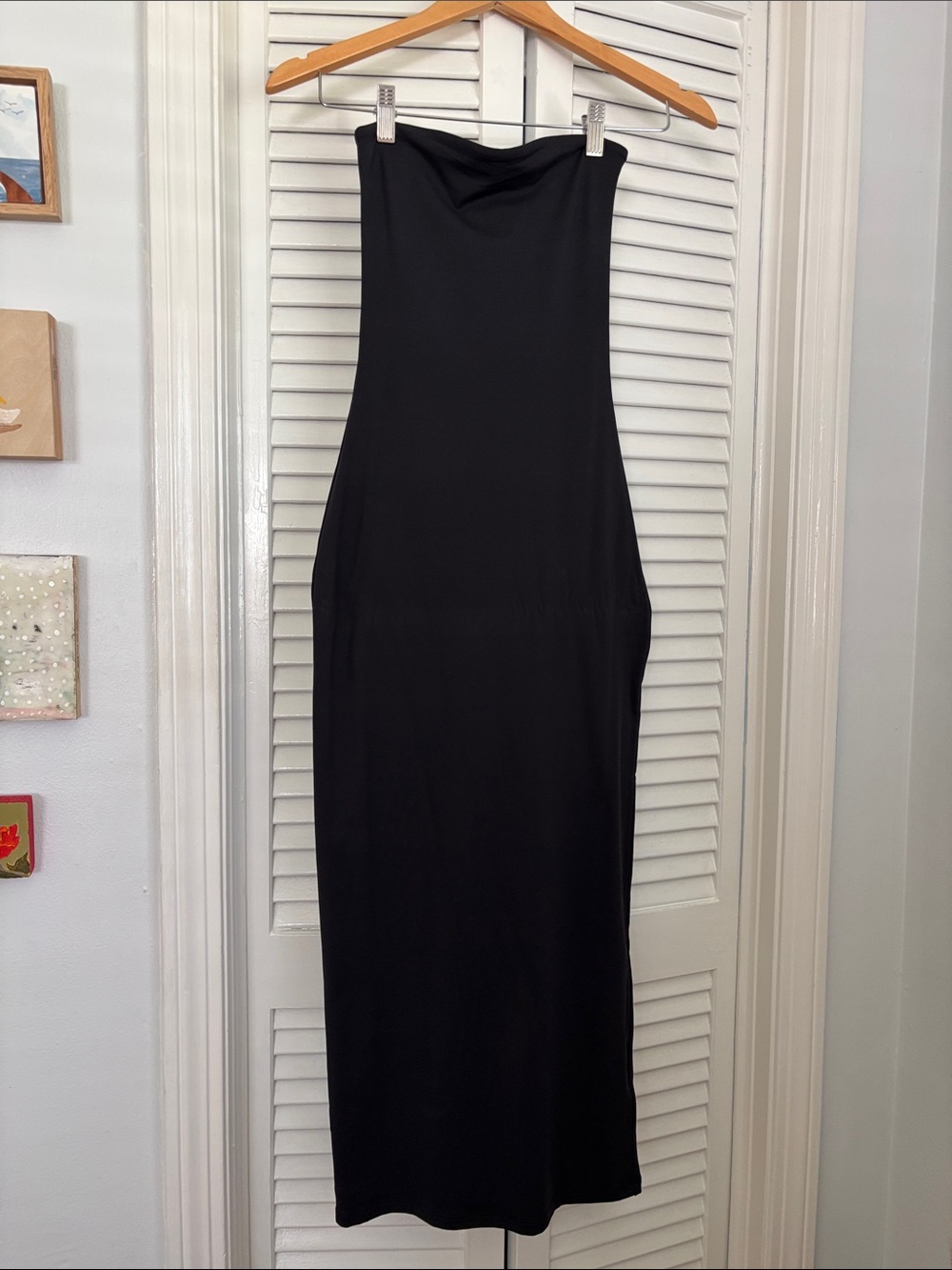 Aritizia Black Contour Tube Maxi Dress